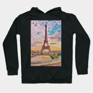 Eiffel Tower Hatching 2 Hoodie